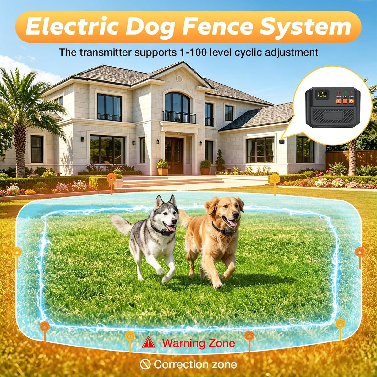 Electric Fence for Dog,2026 Underground Dog Fence System,2 x Collar