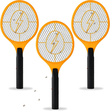 Electric Fly Swatter, Pack of 3 Bug Zapper, Fly Zapper, Handheld Powerful 3000V Zapper Racket for Indoor, Mosquito &