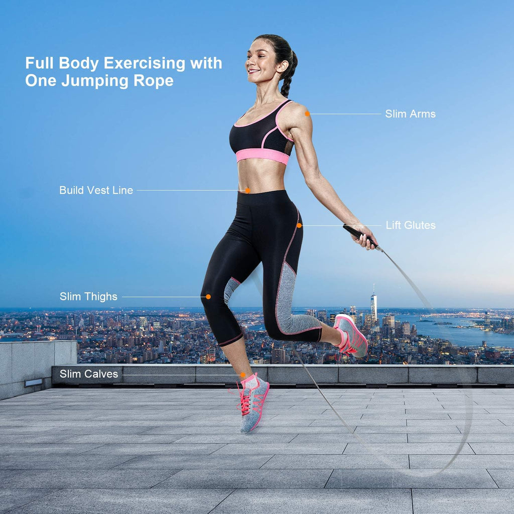 Jump Rope, High Speed Weighted Jump Rope - Premium Quality Tangle-Free - Self-Locking Screw-Free Design - Jump Ropes