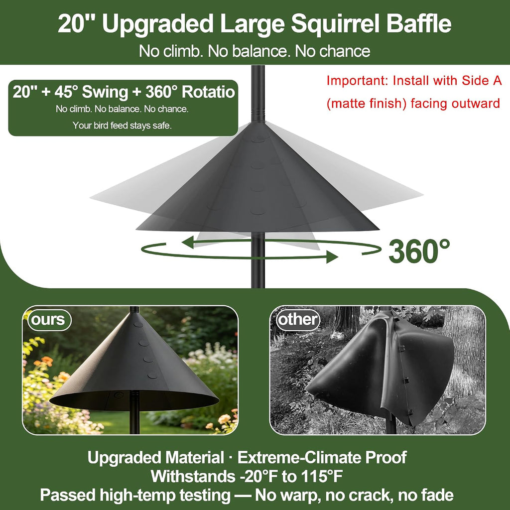 Bird Feeder Pole Squirrel Proof – Heavy Duty 107" Outdoor Stand