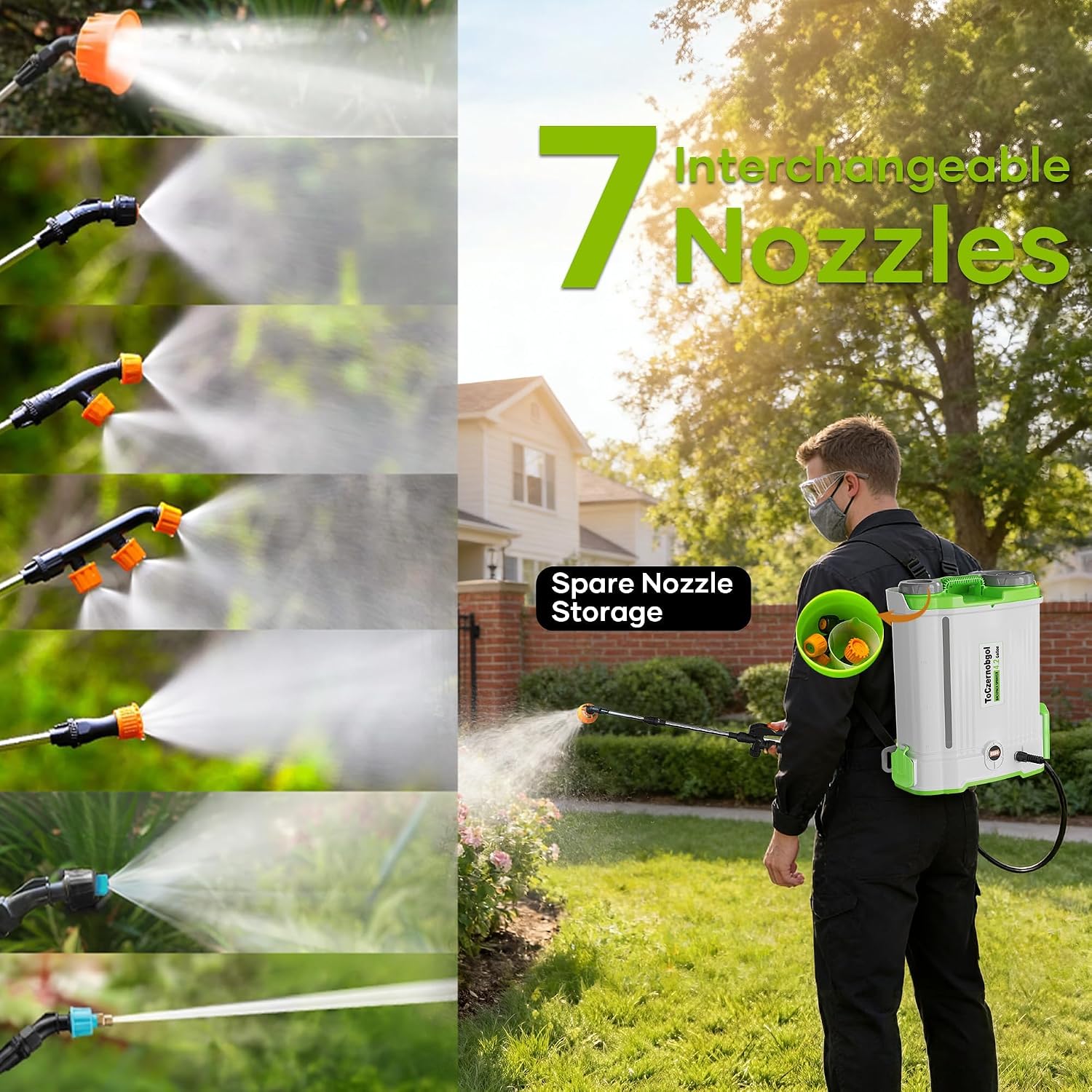 Backpack Sprayer with 2.6Ah Rechargeable Battery, Electric Weed Sprayer | Battery Powered Sprayer, 4.2-Gallon Power