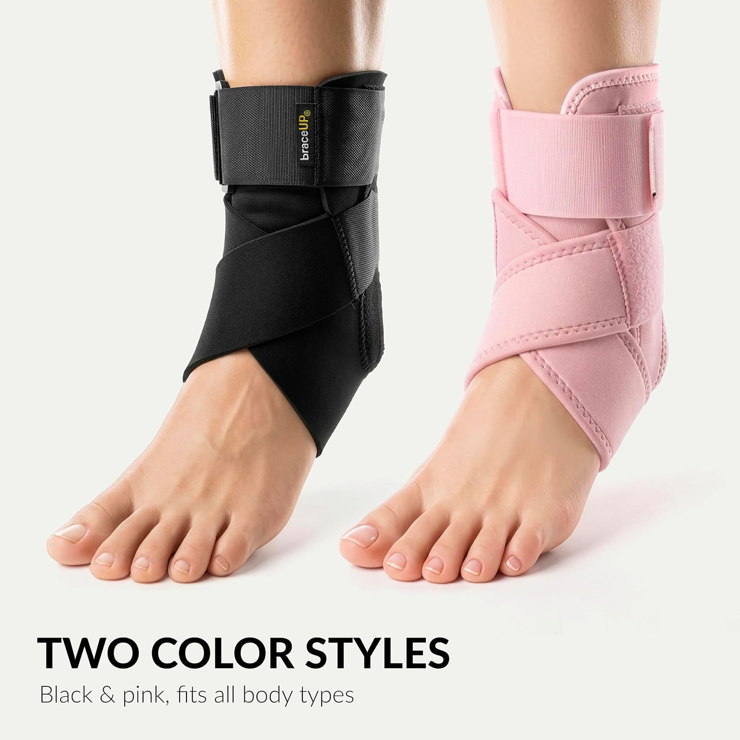 Ankle Brace - Relieve Pain, Enhance Stability for Foot Pain, Sprained Ankle, Achilles Tendonitis, Men and Women (Black)