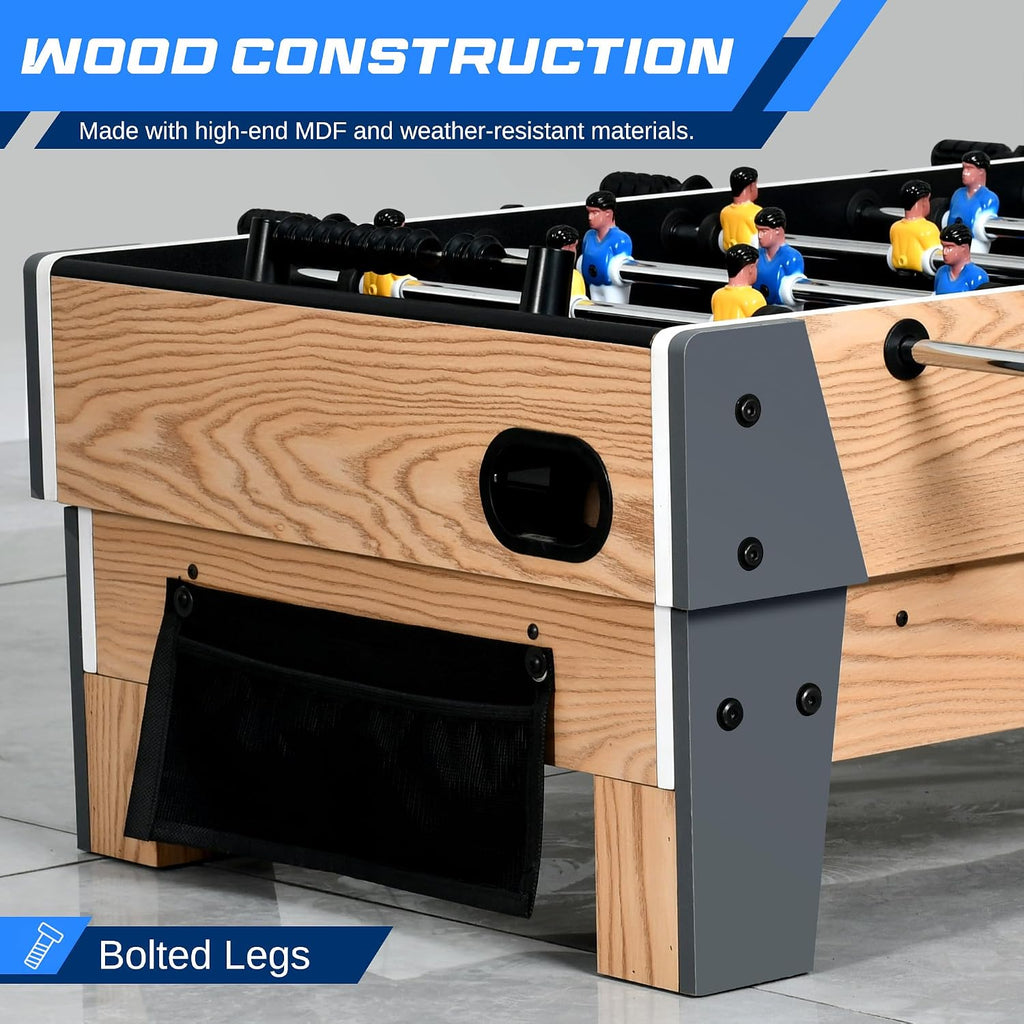38” Table Top Air Hockey and 40” Foosball Set, 2-in-1 Swivel Game Table with Soccer Balls, Pushers, and Pucks for