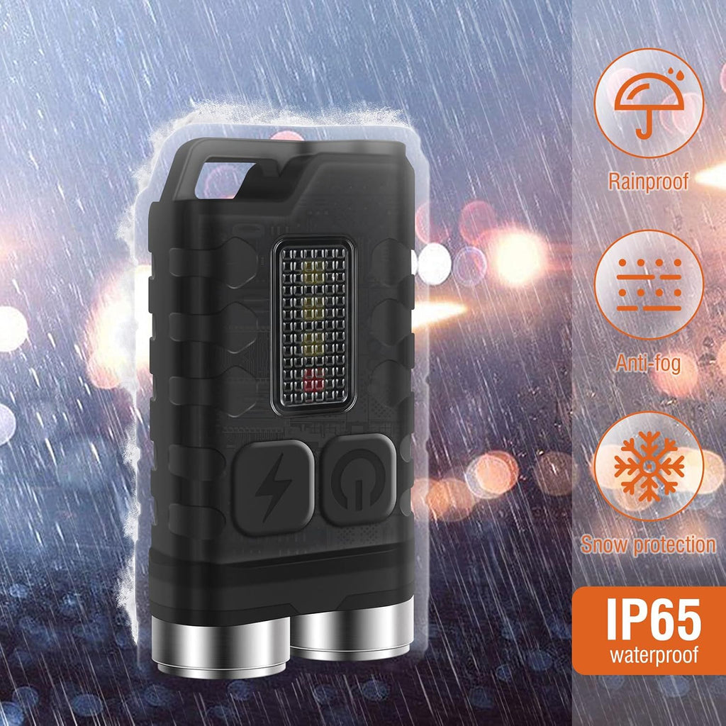 V3 Small Powerful EDC Flashlight with Red UV Blue Light -Super Bright Rechargeable Mini Pocket LED Keychain Flash