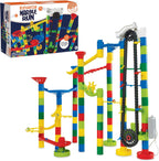 Marble Run 110 Piece Building Set with 82 Track Pieces, 15 Marbles and Motorized Elevator