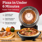 12" Electric Pizza Oven Indoor Countertop Pizza Maker, Black