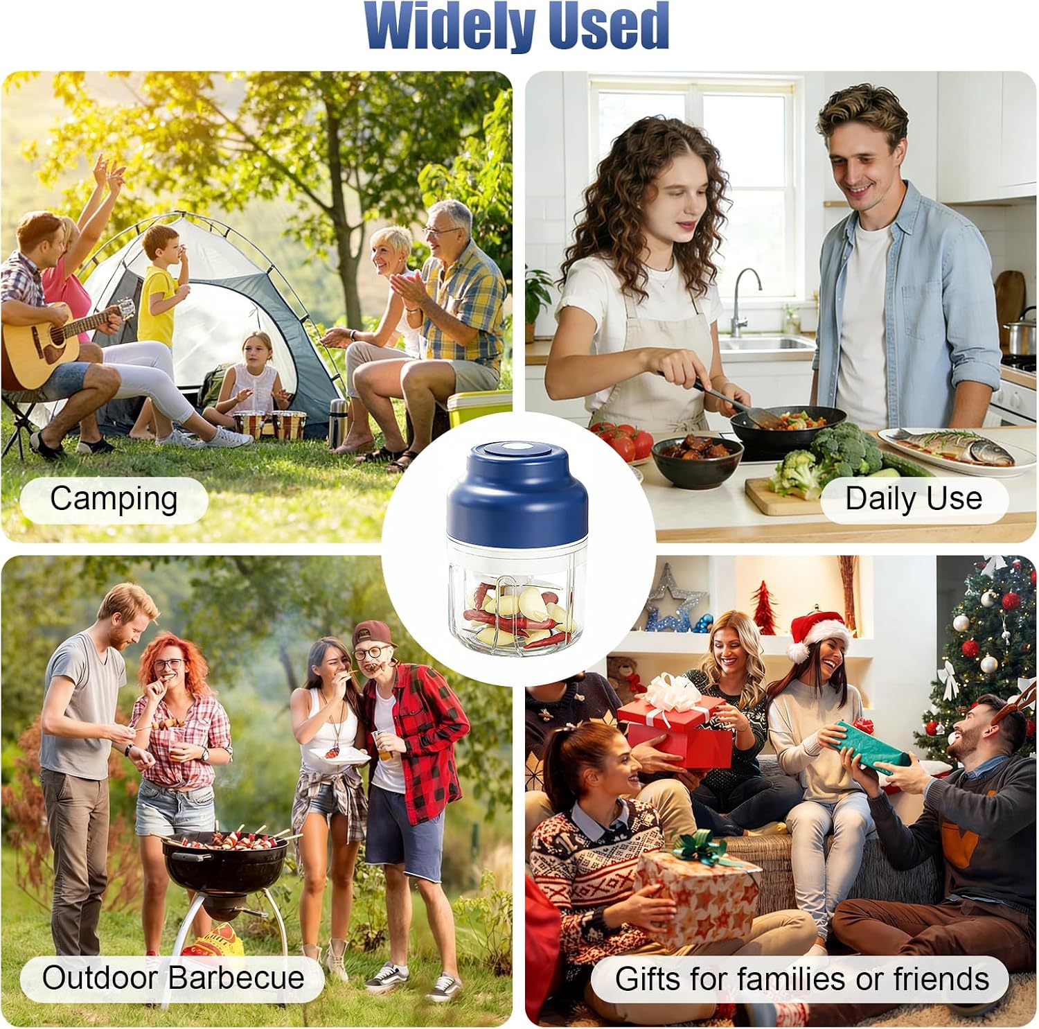 Upgrade Electric Garlic Chopper, Electric Mini Food Processor Portable Veggie Cutter Chopper, USB Rechargeable