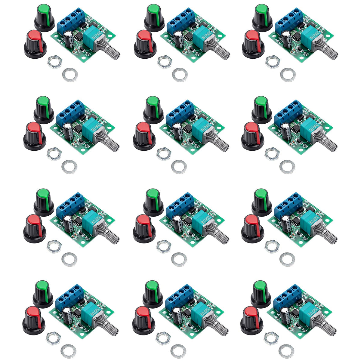 hiBCTR 12-Pack 1803BK PWM Motor Speed Controller, 2A, Adjustable