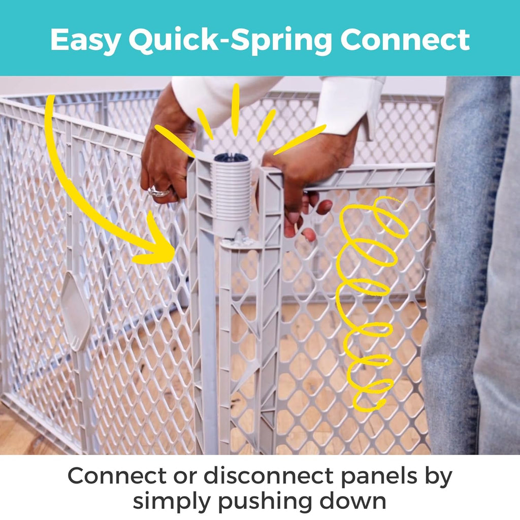 Superyard Duo Extra Wide Baby Gate & Play Yard: 6 Panel Baby Playpen - Included Wall Mount Kit - Made in USA - 38.5