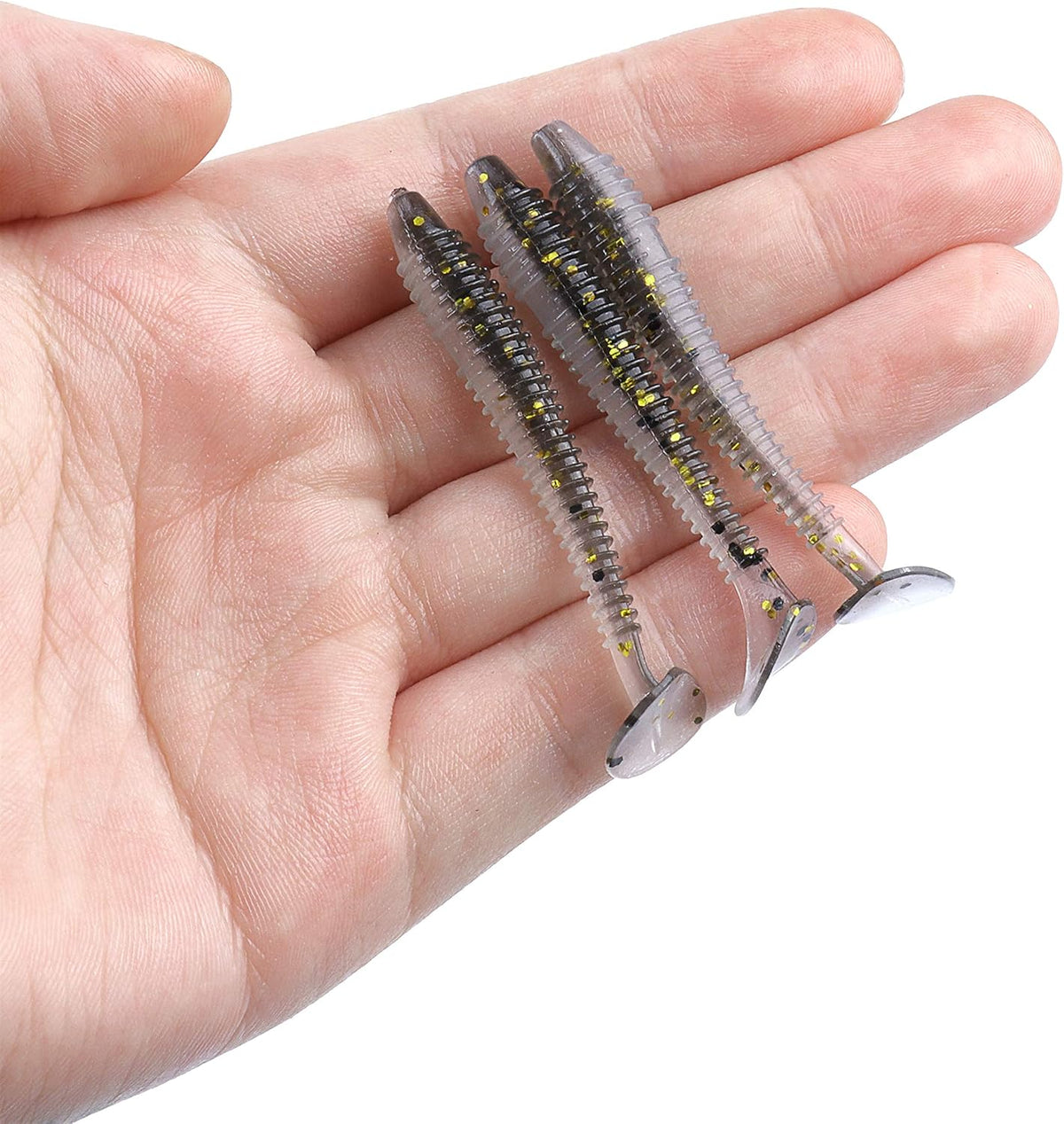 Swimbaits Paddle 10/20/30/40PCS, 5/4/3/2 Inchs Paddle Tail, Soft Lure for Trout Crappie Bass, Durable Plastic Bait