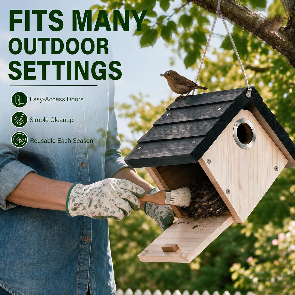 Hanging Wren Bird Houses for Outside,Wren House Bird Nesting Box with Ventilated Holes,1-1/8''Entrance Hole Durable