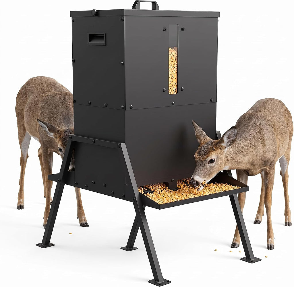 Metal Gravity Deer Feeder, 80-100 Lbs Capacity