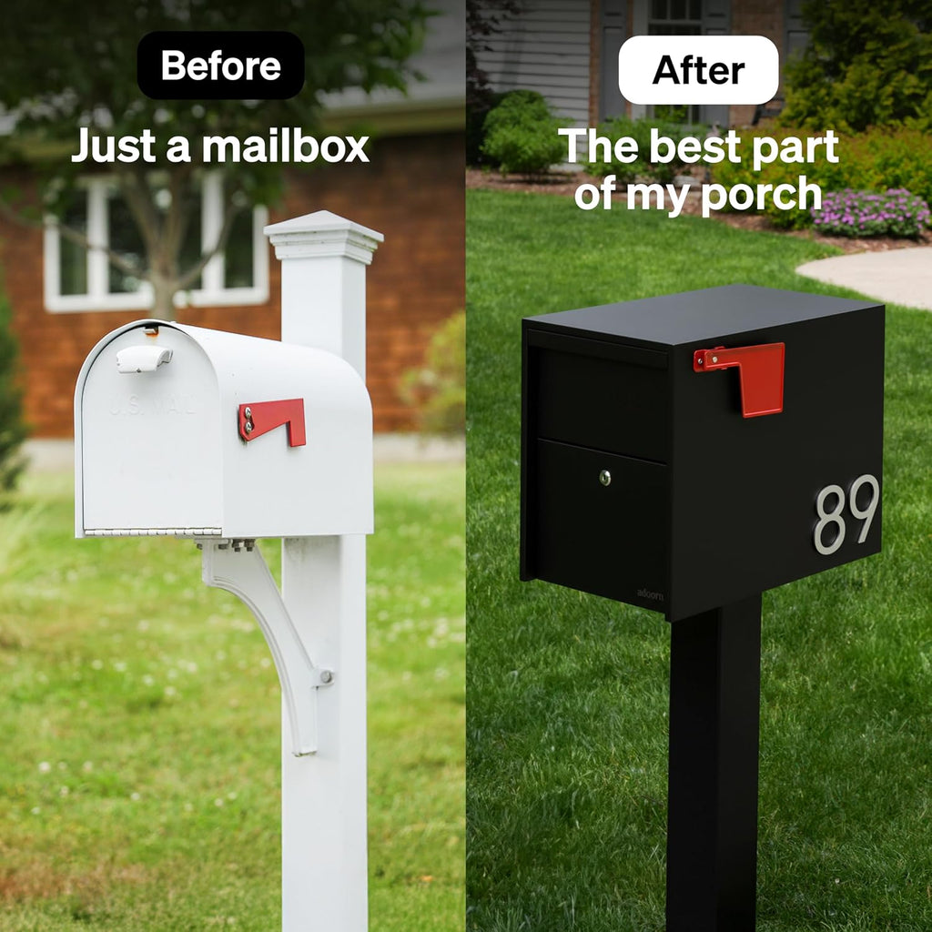 Lockable Post Mount Mailboxes for Outside - Large Anti-Theft Locking Mailbox for Packages and Letters - Weatherproof