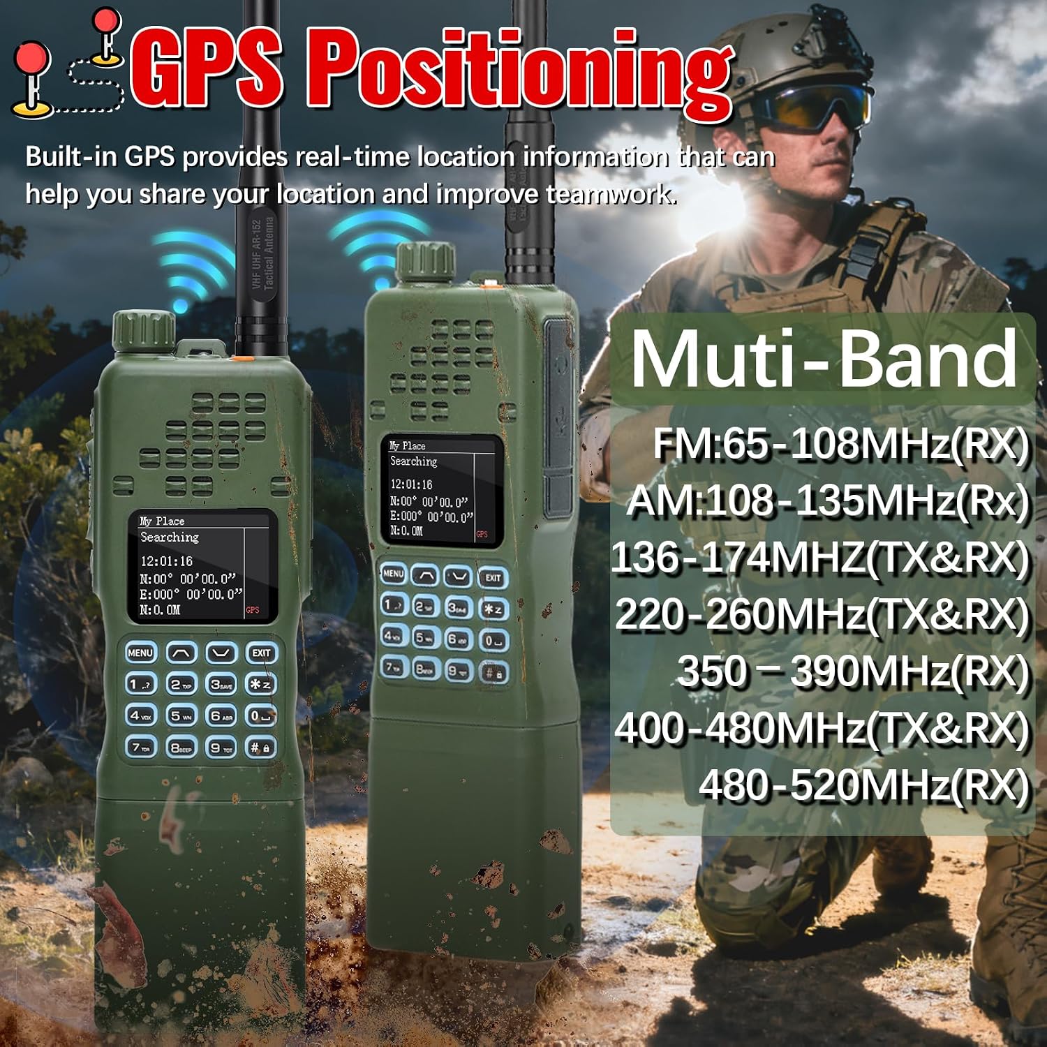 Radio Ham Radio Handheld AR-152 PRO 10W Rechargeable Walkie Talkies Long Range AR-5RM Two Way Radio NOAA Weather