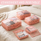 12 Pcs Packing Cubes for Travel,XL, L, M,Cherry,Pink