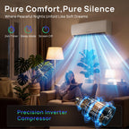 24000BTU Mini Split AC/Heating System, 19SEER2 230V Energy Efficient Mini Split Air Conditioner with Heat Pump, Cools