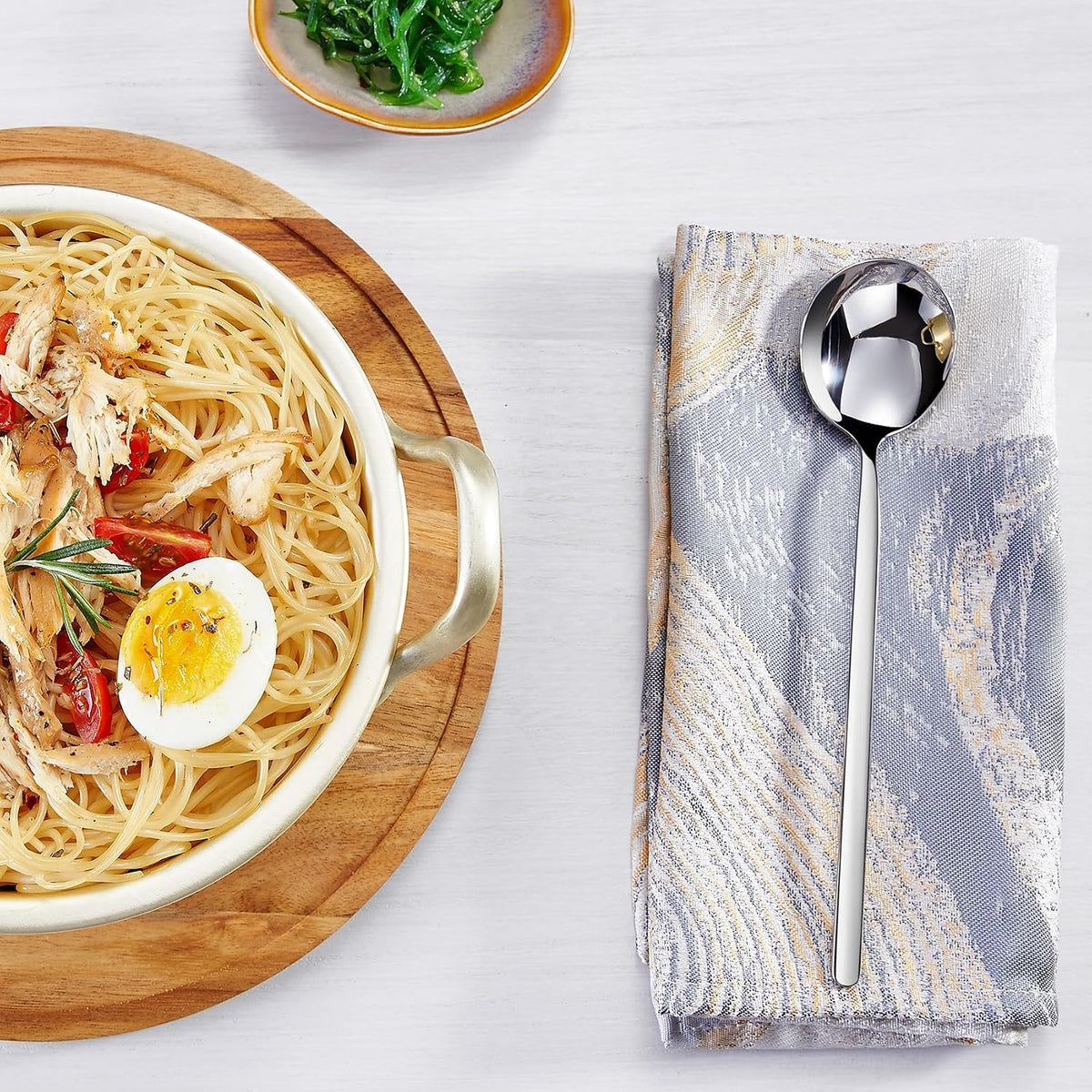 Premium 4-Piece 18/10 Stainless Steel Korean Soup Spoons (Plain)