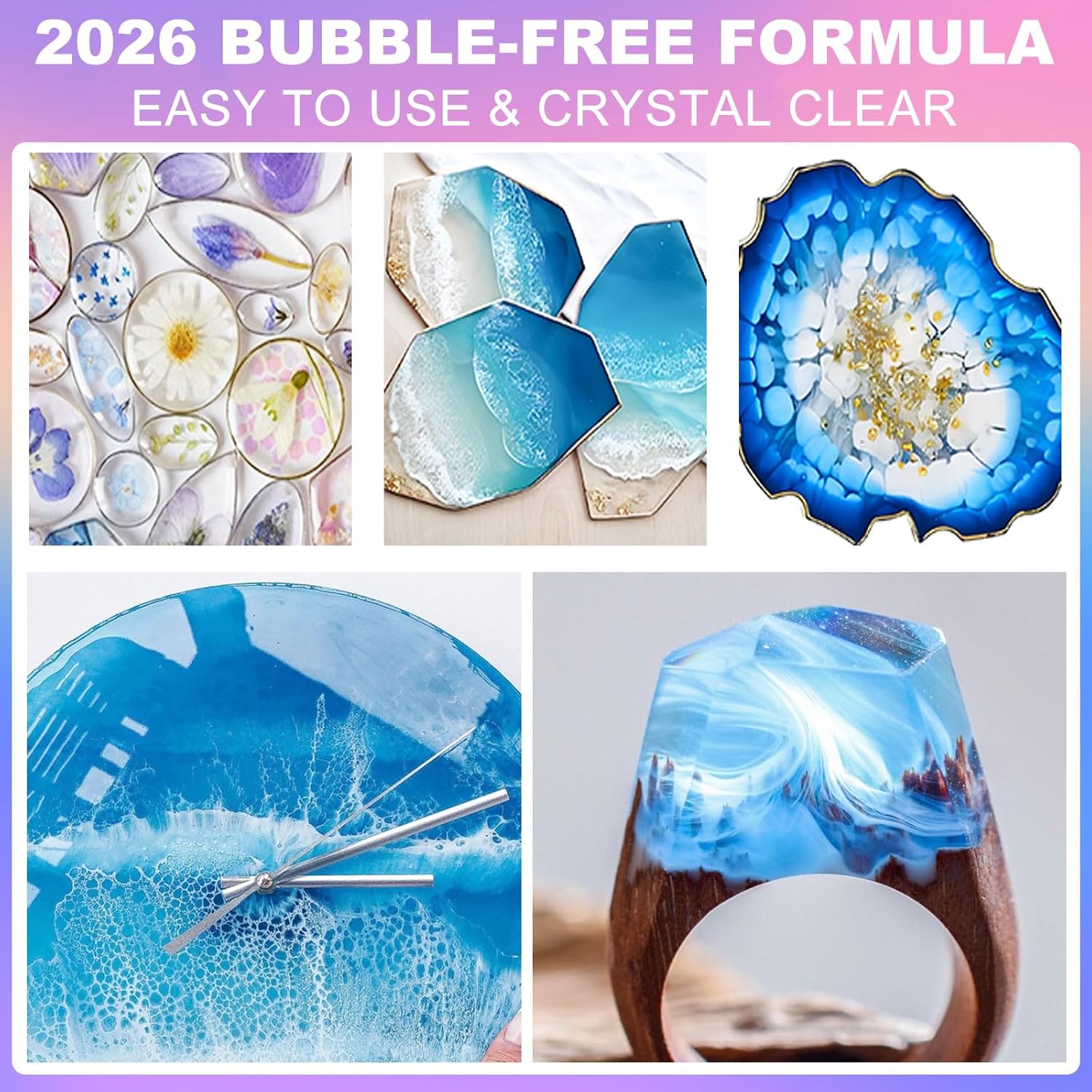Artist-Grade Epoxy Resin – Self-Leveling, Zero Bubbles & 5-Year UV Guard for River Tables, Jewelry, Resin Art –
