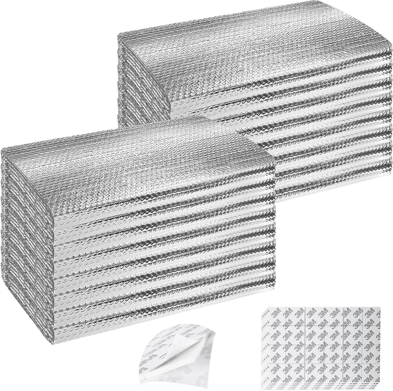 Garage Door Insulation Kit 16P Double Bubble Window Heat Insulation Panels, 6MM 16x8FT Reflective Aluminum Foil
