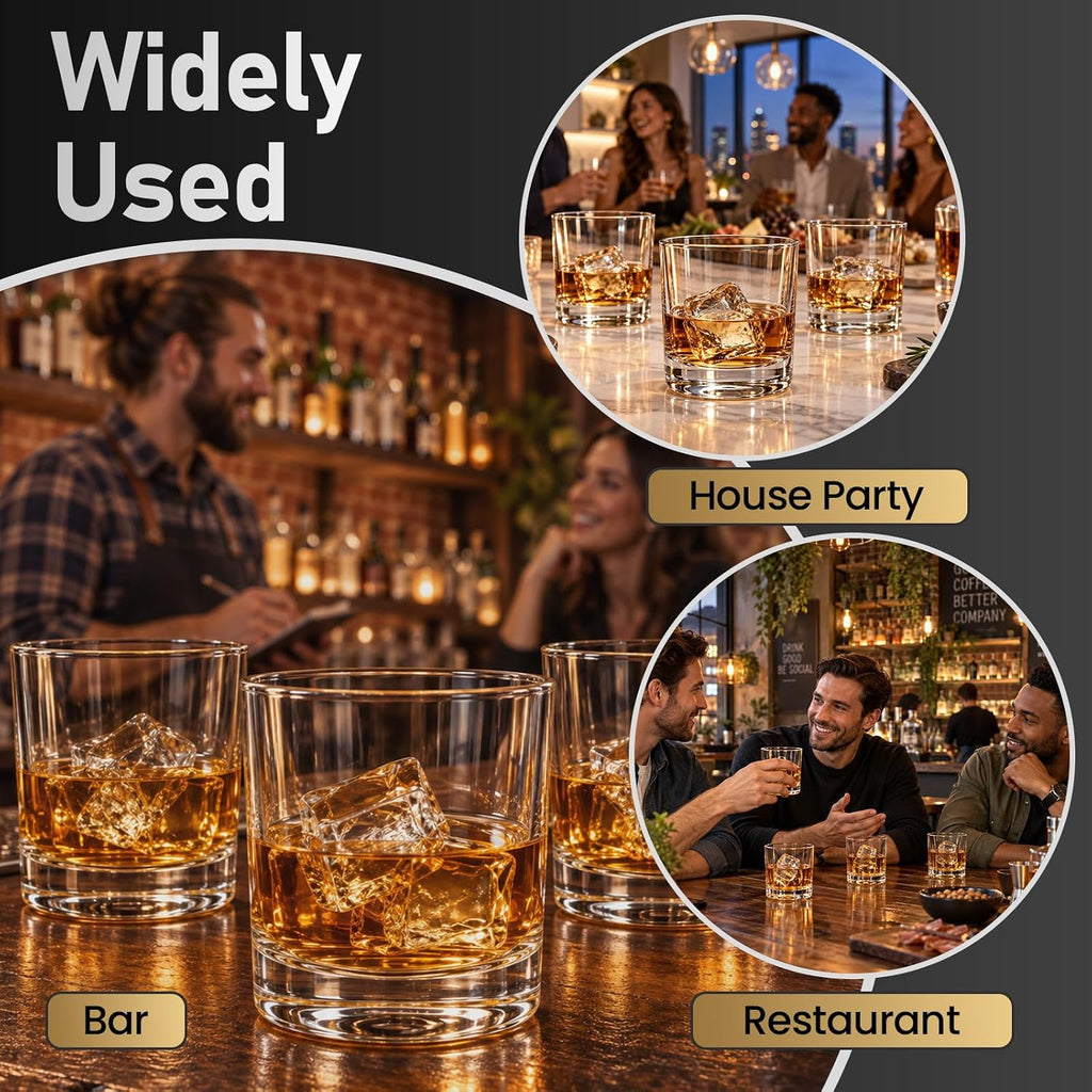 Old Fashioned Whiskey Glasses Bulk Set of 24
