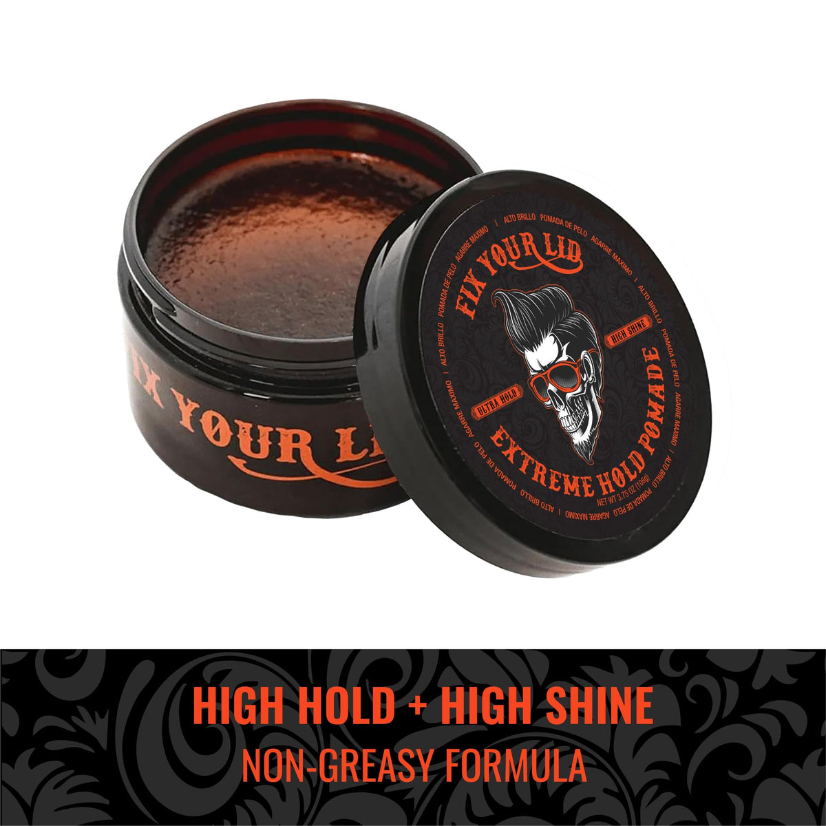 Extreme Hold Hair Pomade for Men, High Shine, 3.75 oz