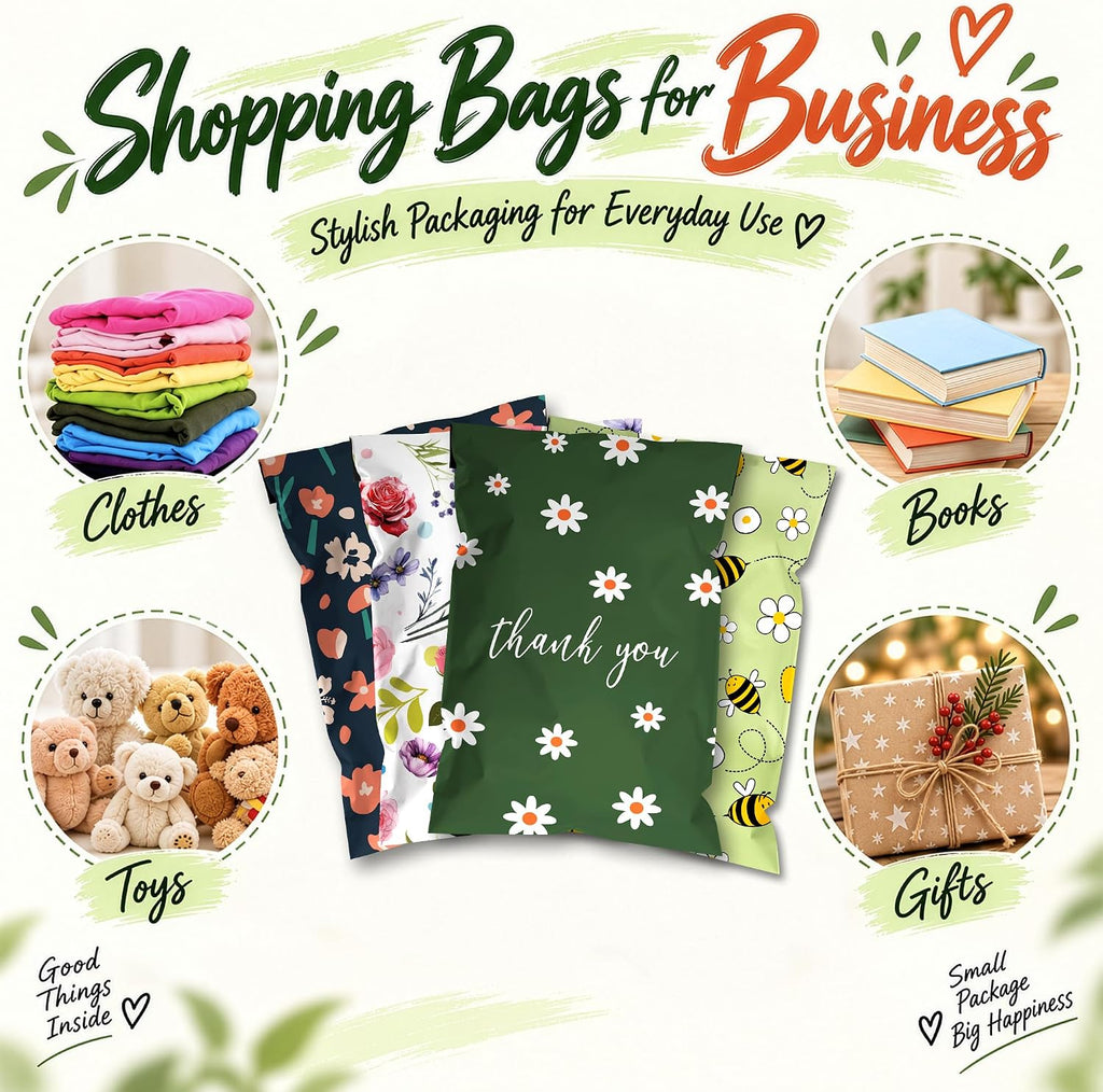 Poly Mailers 10x13 Inch, 100 Count, Assorted Prints, Self Seal
