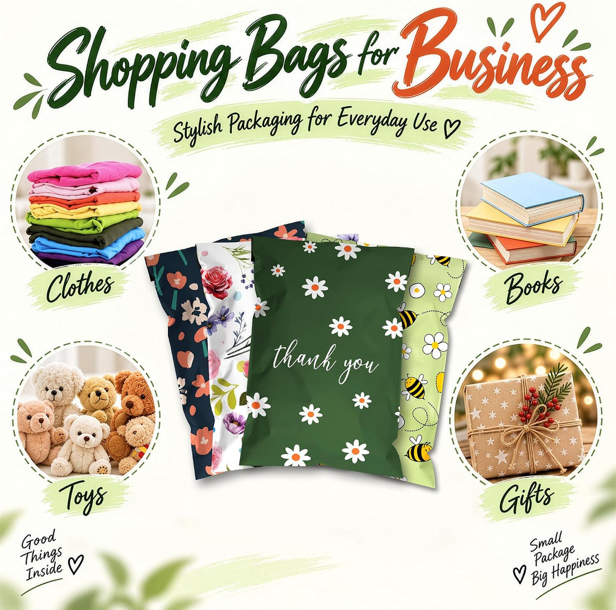 Poly Mailers 10x13 Inch, 100 Count, Assorted Prints, Self Seal