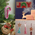 6 Rolls Christmas Cotton Twine 984 Feet Xmas Bakers Cotton String Rope Red Green White Gift Wrapping Cord Natural