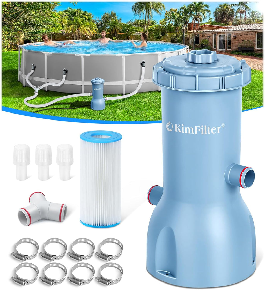 Pro Series 1000 GPH Above Ground Pool Filter Pump, Powerful Pool Cartridge Filter Pump, Water Circulation and