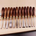 12-Piece Wood Carving Chisel Set - CR-V 60 Steel Multi-Shape Edge Gouges Carving tool for Woodworking Beginners and