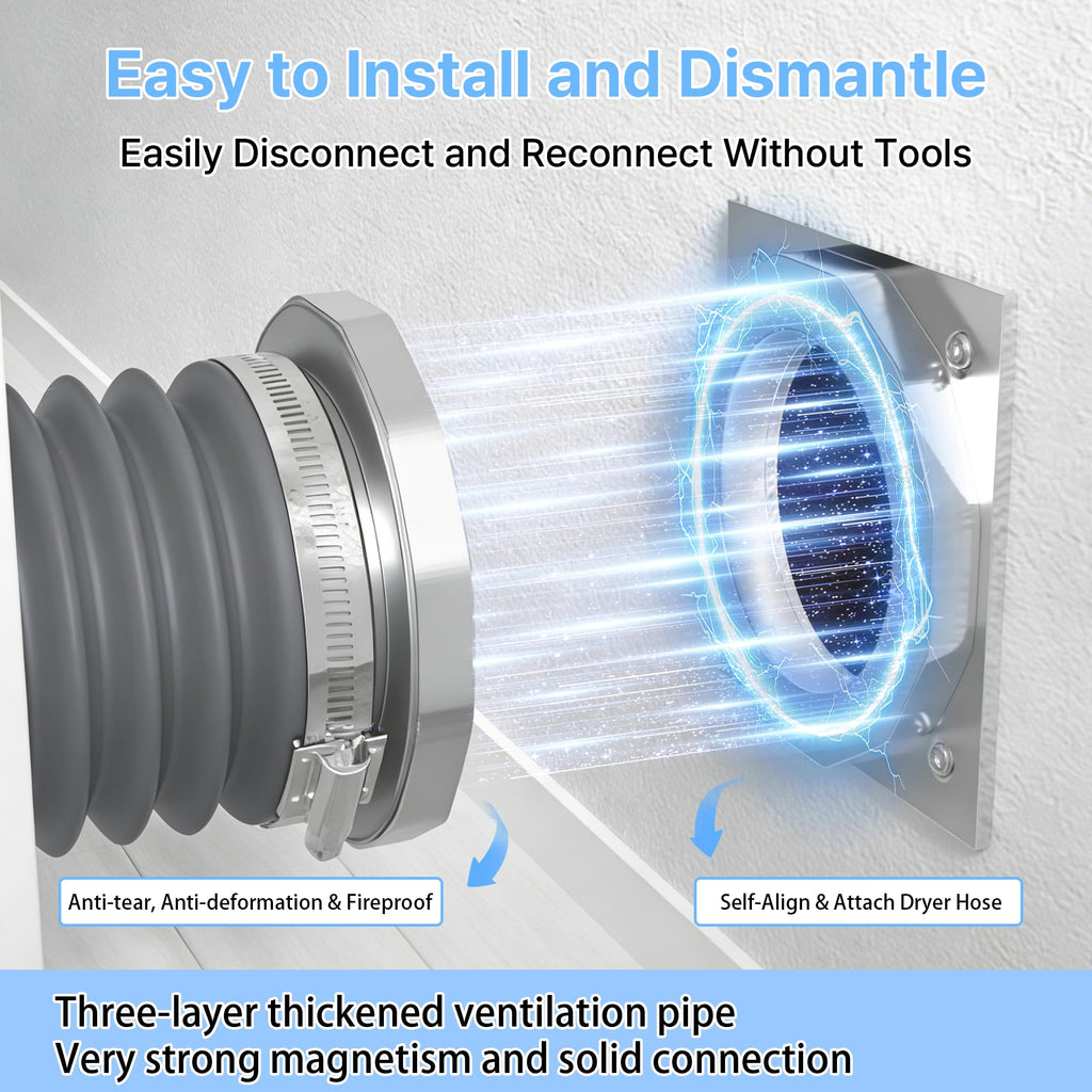 Wnfou Magnetic Dryer Vent Connector Kit, 4-Inch Quick Connect Coupling