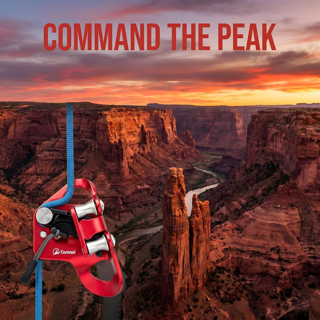 Professional Chest Ascender for Rock Climbing & Rescue - 7075 Aluminum Rope Ascender with Dual Carabiner Slots
