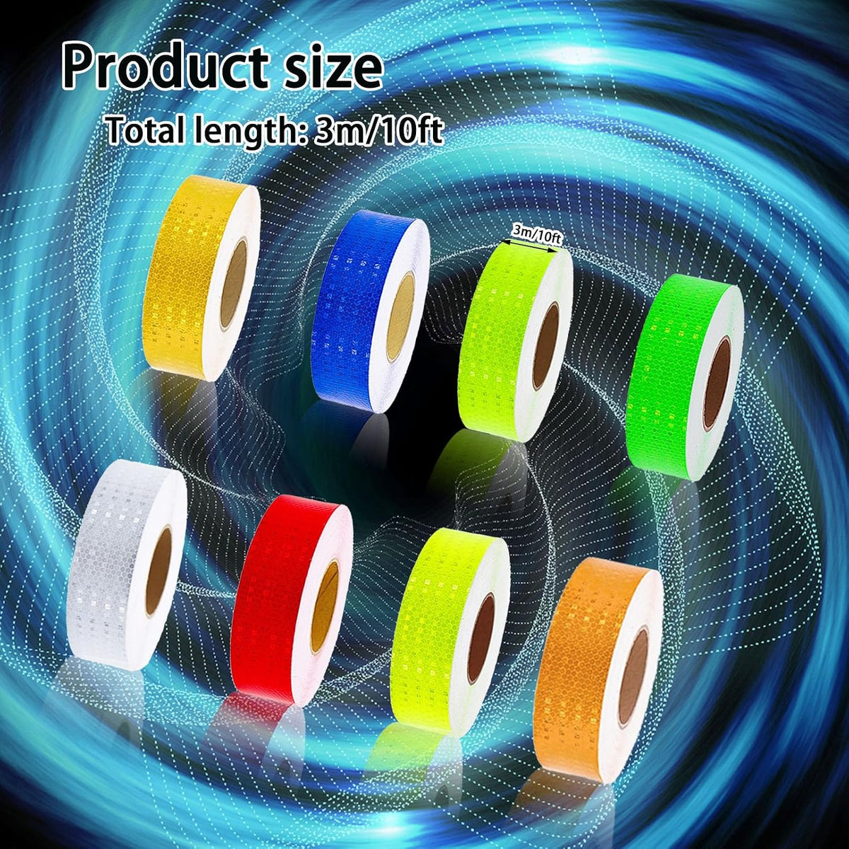 8 Rolls Reflective Tape Waterproof High-Visibility Reflective Stickers