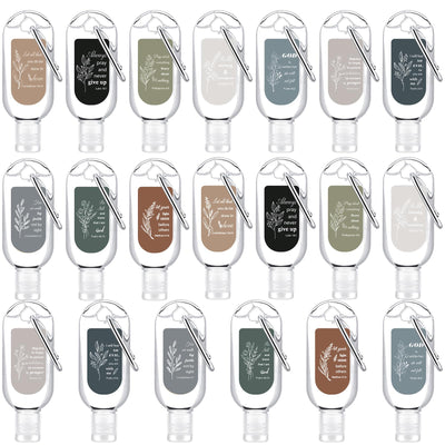 20 Pcs Christian Hand Sanitizer Keychain Bulk Not Rinse-Free, Floral