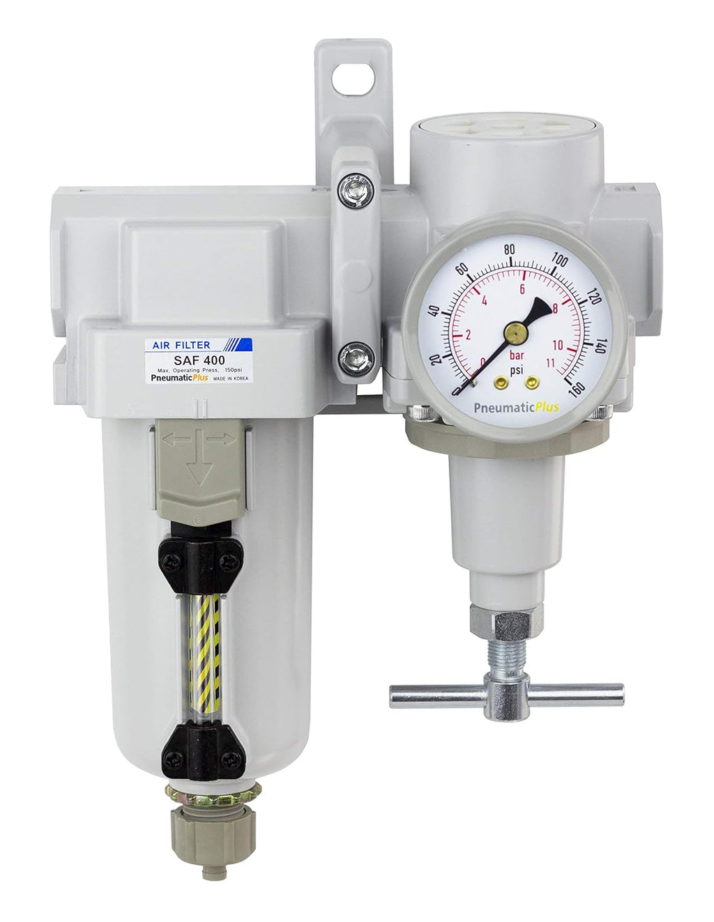 PneumaticPlus SAU420T-N06G-MEP Air Filter Regulator Combo, 3/4" NPT