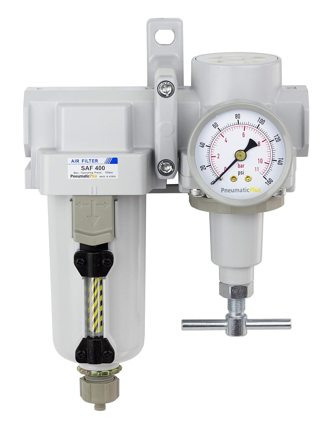 PneumaticPlus SAU420T-N06G-MEP Air Filter Regulator Combo, 3/4" NPT