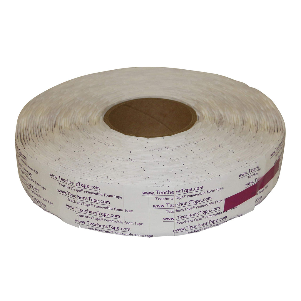 Teachers Tape Bulk Pack (2000 Pieces per roll), Double-Sided Removable Foam Tape for Wall Mounting