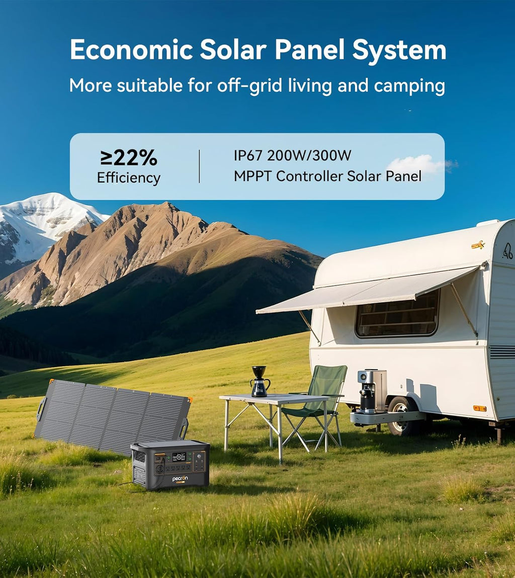 Portable Power Station F3000LFP with Cart Kit, 3072Wh Solar Camping Generator, 3600W Solar Generator for RV, Home