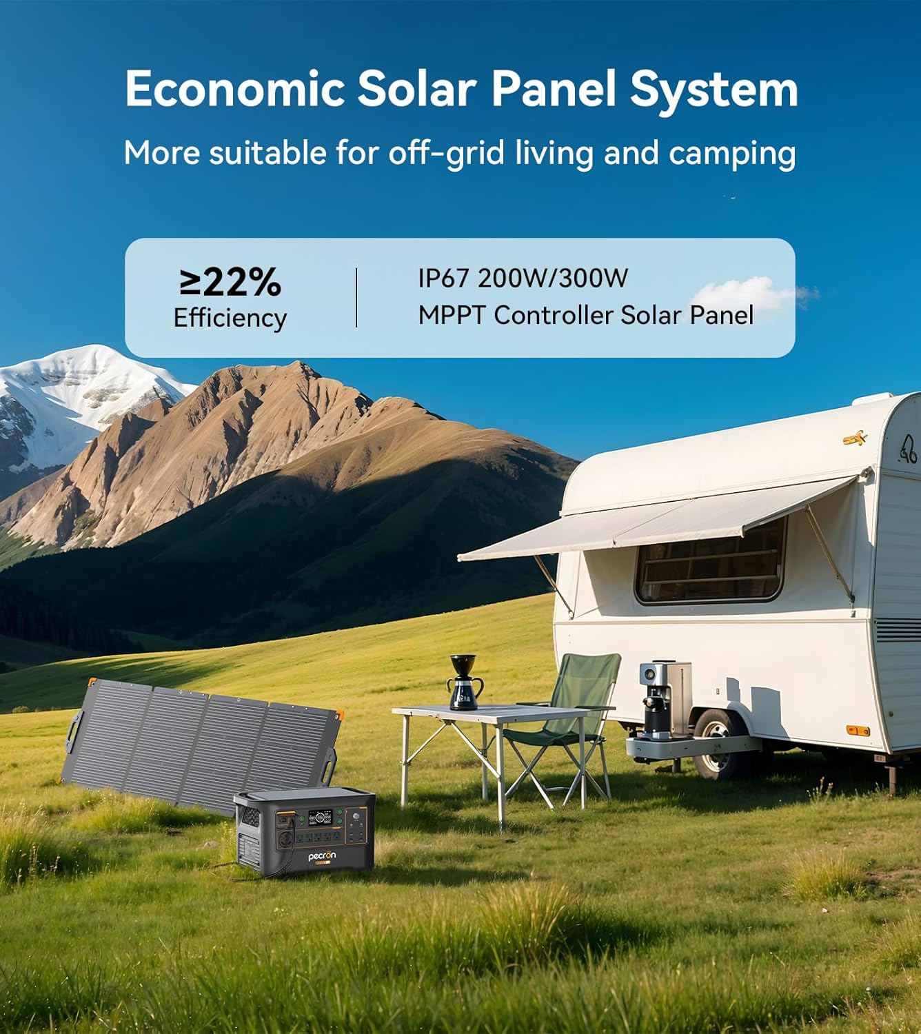 Portable Power Station F3000LFP with Cart Kit, 3072Wh Solar Camping Generator, 3600W Solar Generator for RV, Home