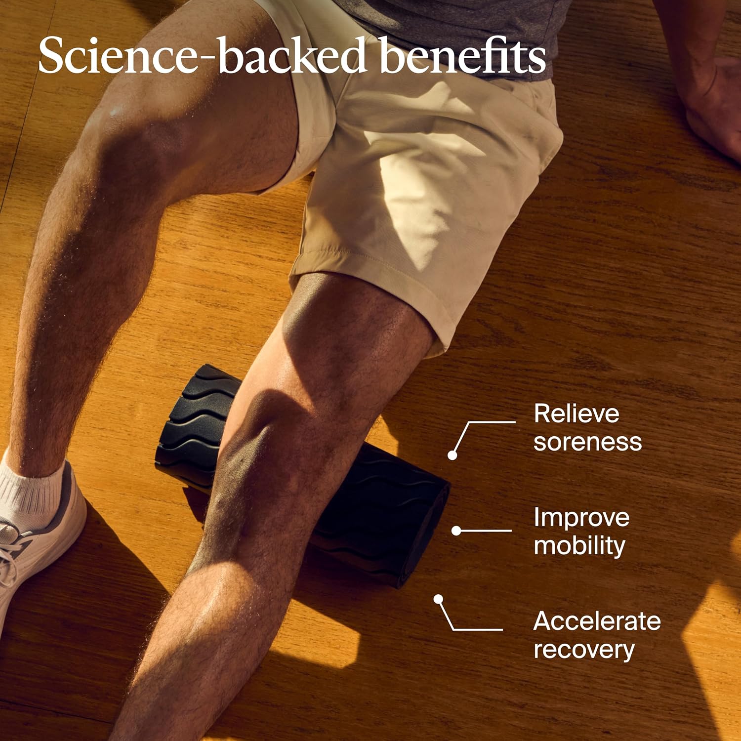 Therabody WaveRoller - High Density Foam Roller for Body and Large Muscles. Bluetooth Enabled with 5 Customizable