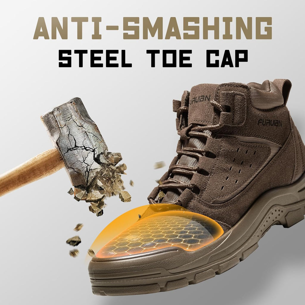 Steel Toe Boots for Men Women Lightweight Work Boots Pioneer Series | ASTM Certificated Safety Shoes, Width Option