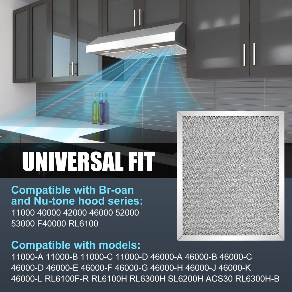 97006931 Range Hood Filter Aluminum Grease Filter 10.5x8.75" (4 Pack)
