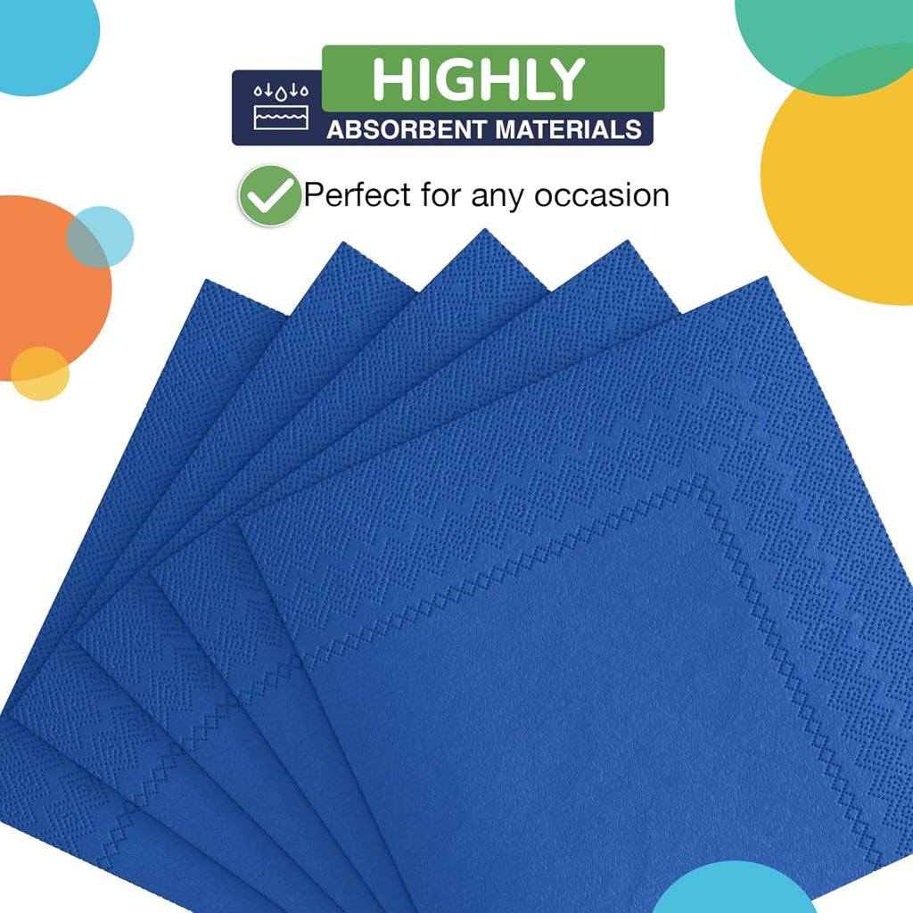 Dark Blue Cocktail Napkins Disposable Paper Napkins 100 Pcs