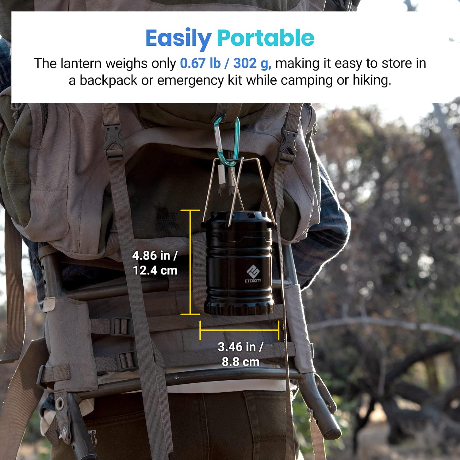LED Camping Lanterns, Battery Operated, 2 Pack | Power Outages, Hurricane Preparedness, Camping, Emergency Kit, Water