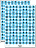 This Side Up Arrow with Text Icon 200+ Round Stickers - Gloss Finish - 0.50" Size - Light Blue