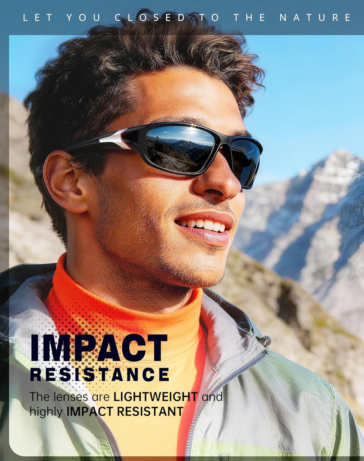 Sports Sunglasses for Men, Polarized Sunglasses Men with UV Protection for Running Cycling Fishing