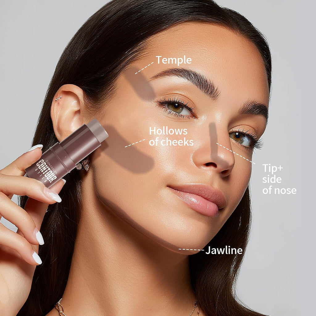 Cream Contour Stick, Cool Toned Contour & Sculpt Stick for Natural Sculpted Face Makeup, Creamy Texture & Non Cakey