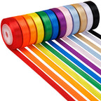 Rainbow Ribbon Pack, 12 Colors 3/8 Inch x 10 Yards/Roll