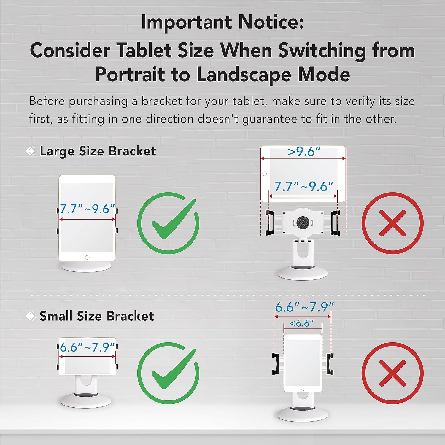 Tablet Kiosk Stand, 360° Rotating Commercial Tablet Stand, Retail Kiosk, 6"-13" (Screens) Adapter Universal Holder