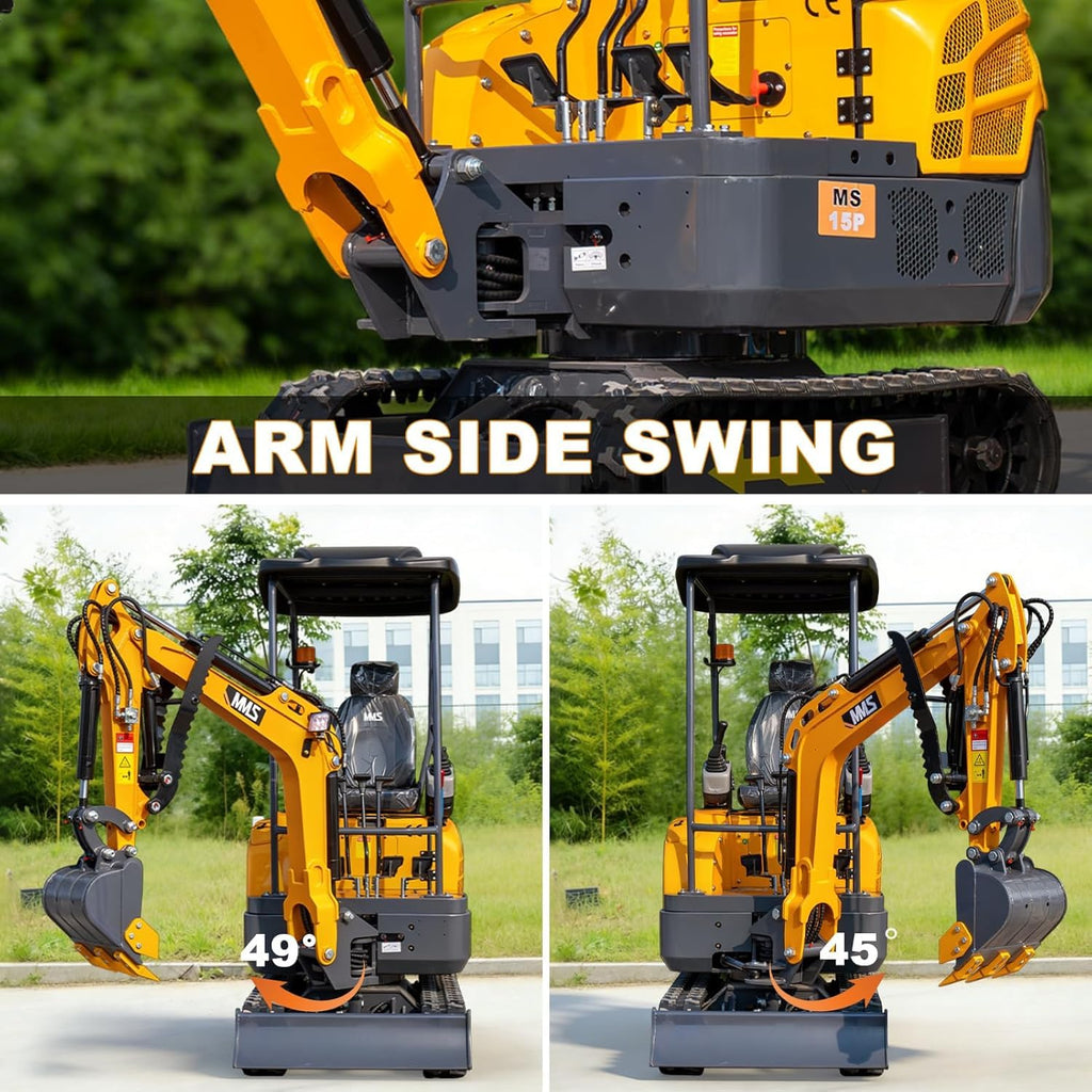 Upgraded 1.5T Mini Excavator with 13.5HP B&S Engine for Landscaping